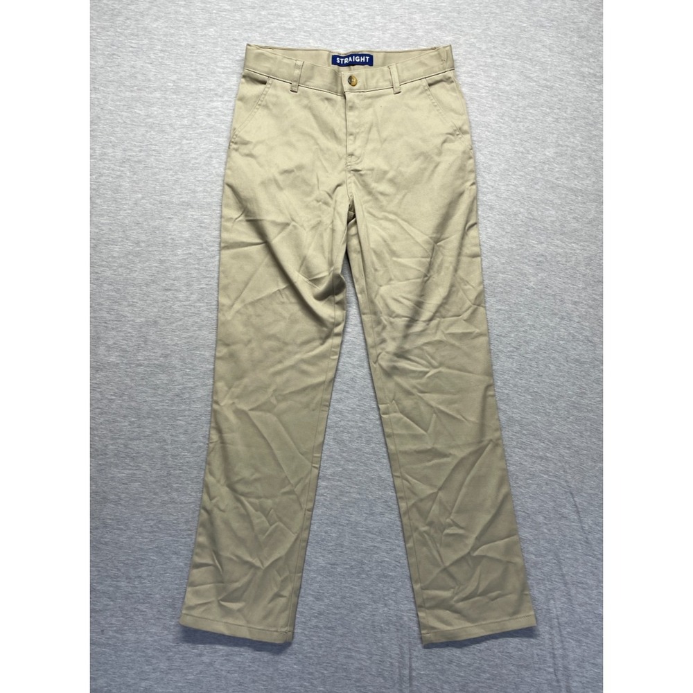 Kids Boys Chino Pants 16 Beige Cotton Straight Leg Slash Pockets Everyday Wear